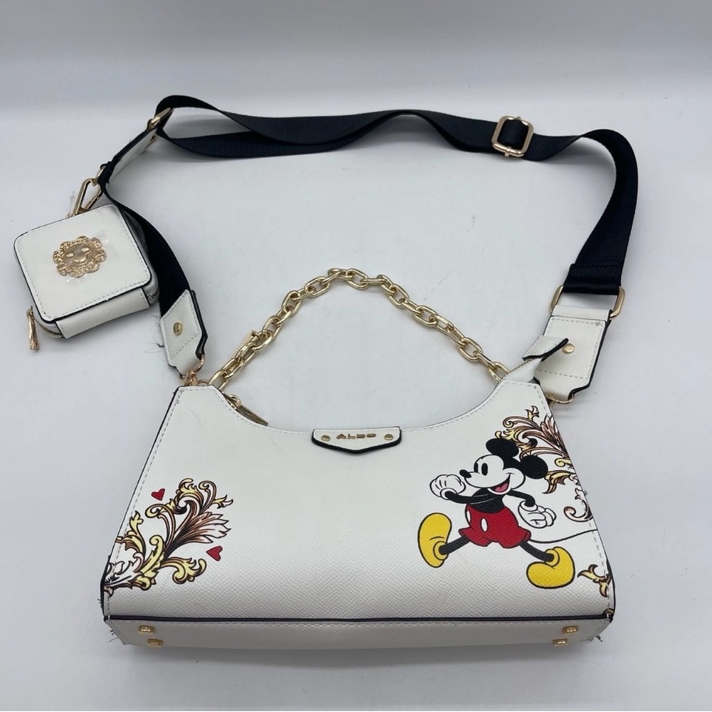 Disney White and Black Shoulder Bag with Gold Accents NWT